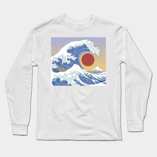 hokusai Long Sleeve T-Shirt by tonguetied